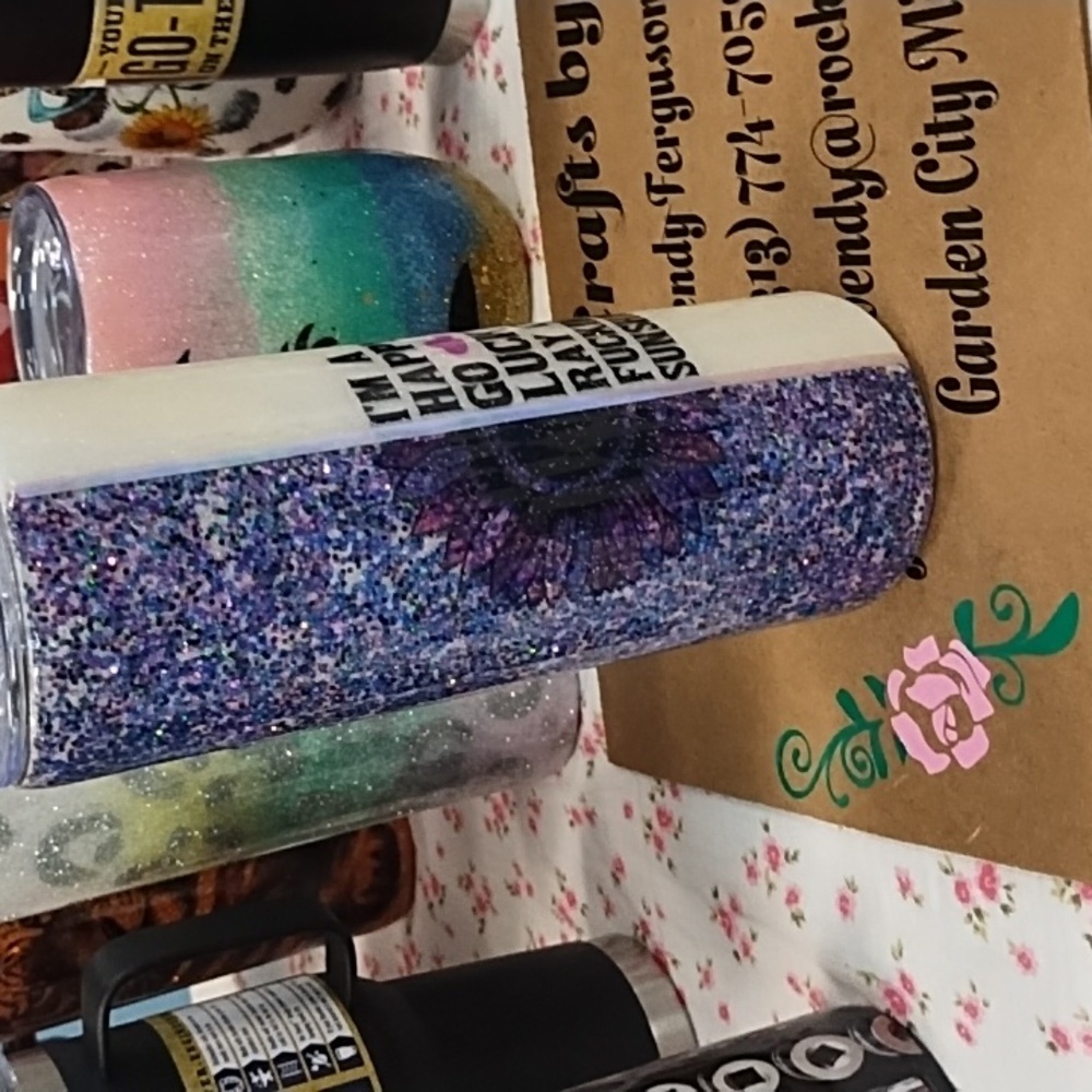 Colorful Insulated Tumbler with Inspirational Quote - Picture 2 of 2
